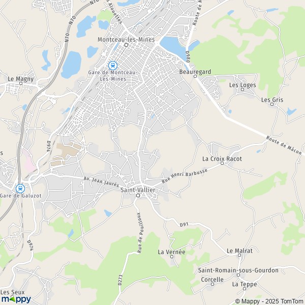 Carte Les Grands Bois, 71230 Saint-Vallier