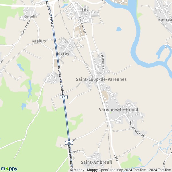 La carte pour la ville de Saint-Loup-de-Varennes 71240