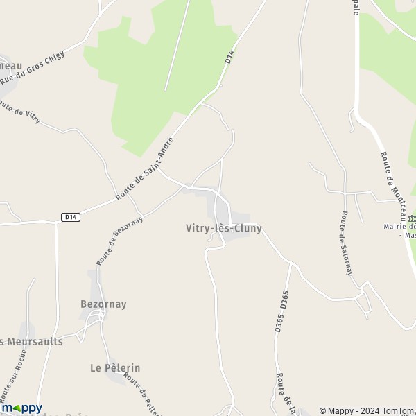 La carte pour la ville de Vitry-lès-Cluny, 71250 La Vineuse-sur-Fregande