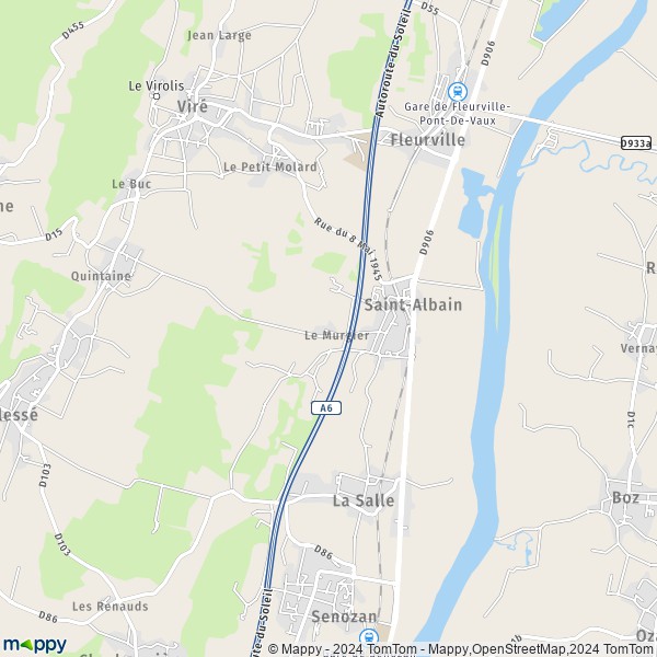 La carte pour la ville de Saint-Albain 71260