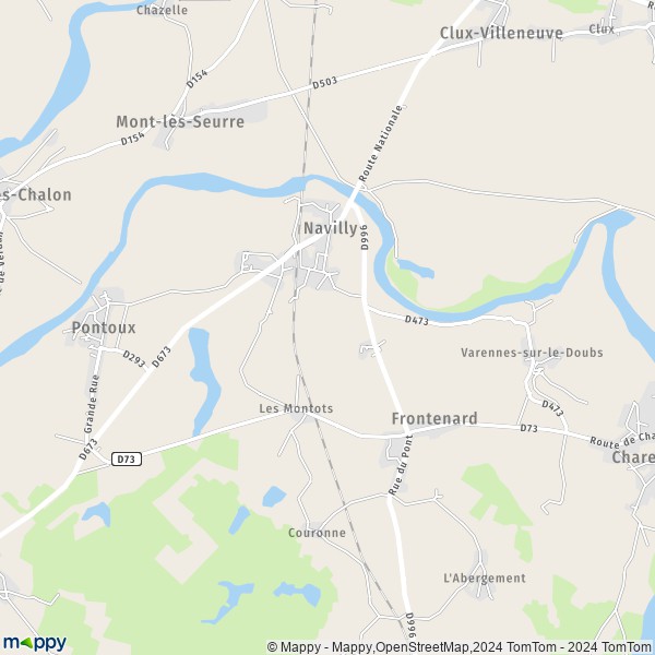 La carte pour la ville de Navilly 71270