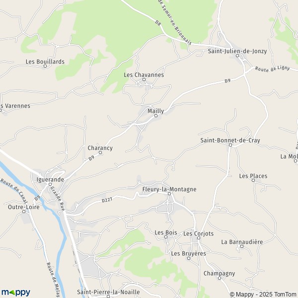Carte La Bourbe, 71340 Mailly
