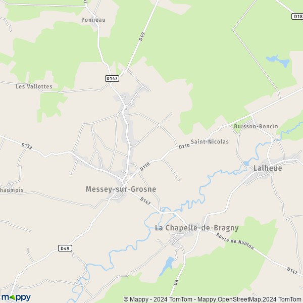 La carte pour la ville de Messey-sur-Grosne 71390