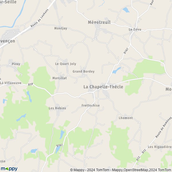 La carte pour la ville de La Chapelle-Thècle 71470