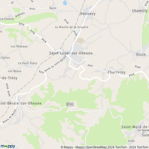 La carte pour la ville de Saint-Léger-sur-Dheune 71510