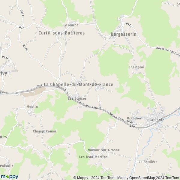 La carte pour la ville de La Chapelle-du-Mont-de-France 71520