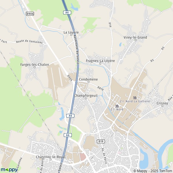 Carte Z.A.C. des Blettrys, 71530 Champforgeuil