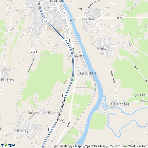 La carte pour la ville de Le Villars 71700