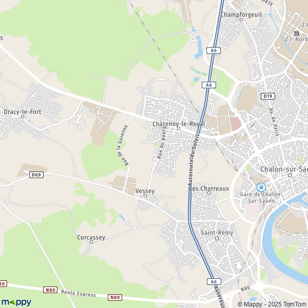 Plan Ch  tenoy-le-Royal carte Ch  tenoy-le-Royal  71880  infos