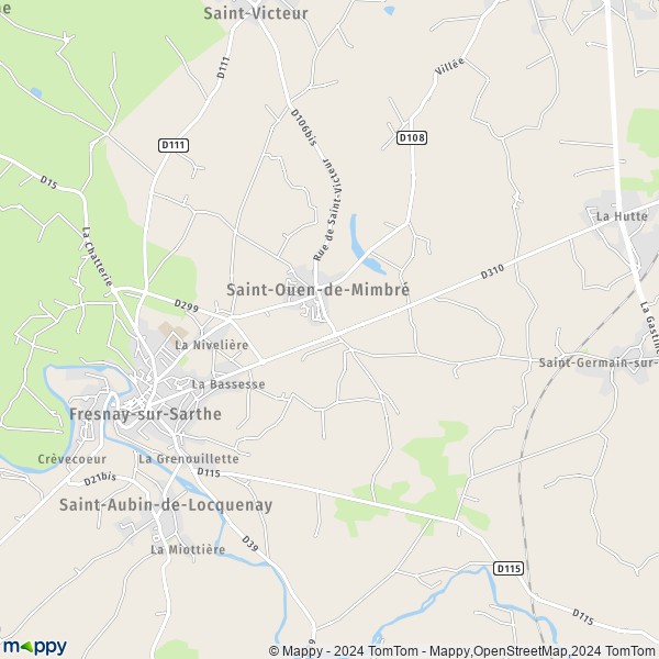 La carte pour la ville de Saint-Ouen-de-Mimbré 72130