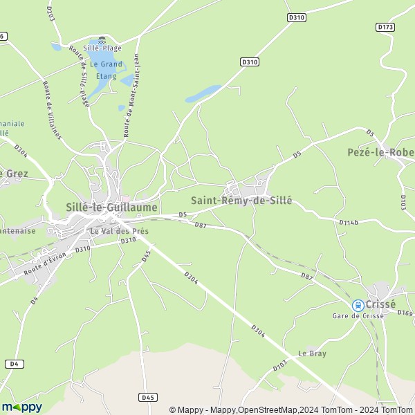 La carte pour la ville de Saint-Rémy-de-Sillé 72140