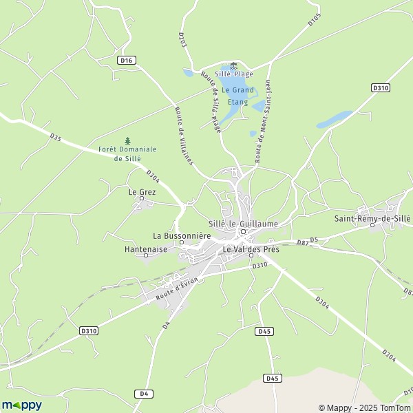 La carte pour la ville de Sillé-le-Guillaume 72140