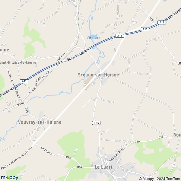 La carte pour la ville de Sceaux-sur-Huisne 72160