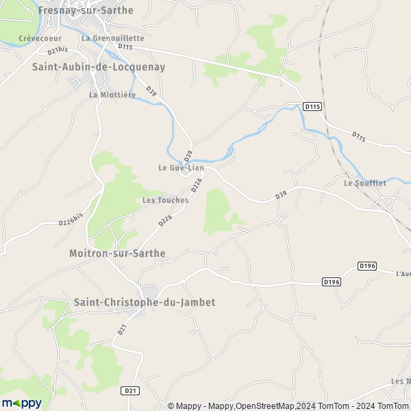 La carte pour la ville de Moitron-sur-Sarthe 72170