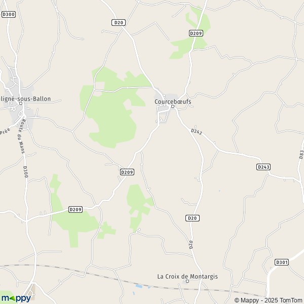 La carte pour la ville de Courceboeufs 72290