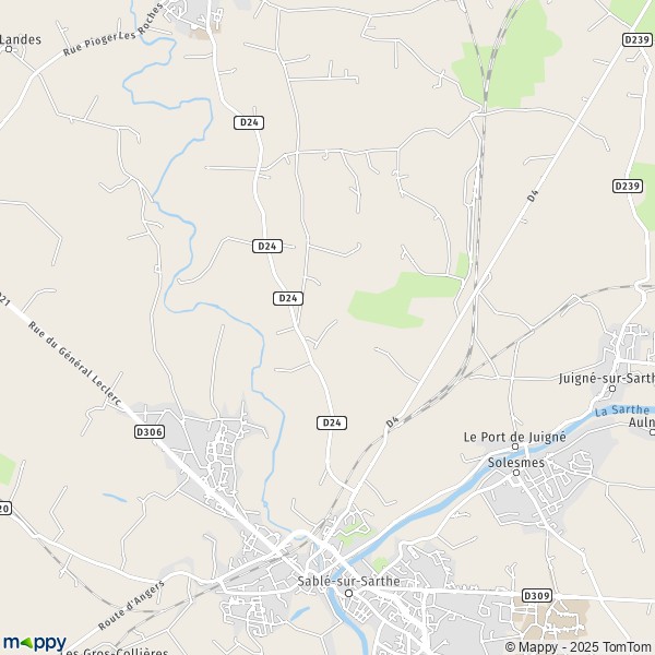 Carte Les Mille Pieds, 72300 Juigné-sur-Sarthe