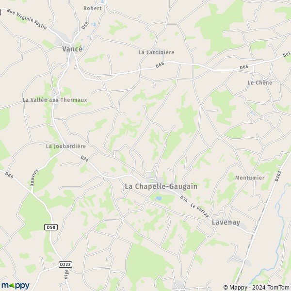 La carte pour la ville de La Chapelle-Gaugain, 72310 Loir-en-Vallée