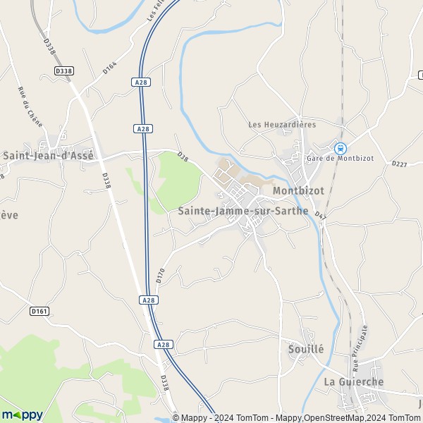 La carte pour la ville de Sainte-Jamme-sur-Sarthe 72380