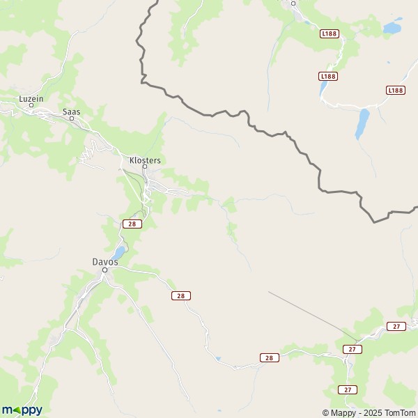 La carte pour la ville de Klosters 7240-7265
