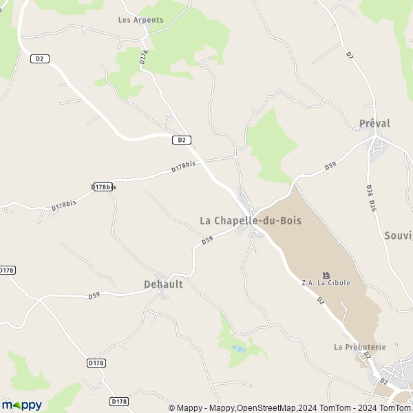 La carte pour la ville de La Chapelle-du-Bois 72400