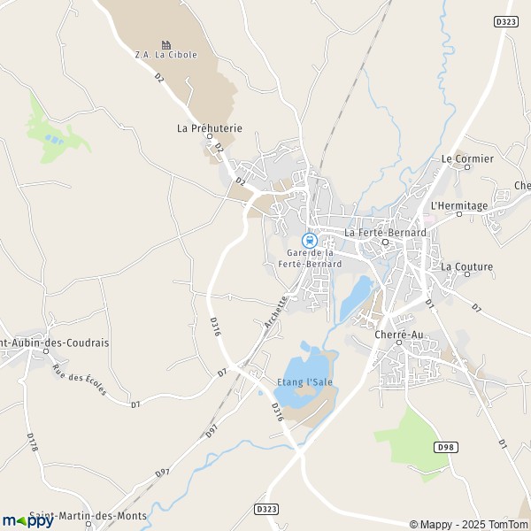 Carte Z.I. Le Joncheray, 72400 La Ferté-Bernard