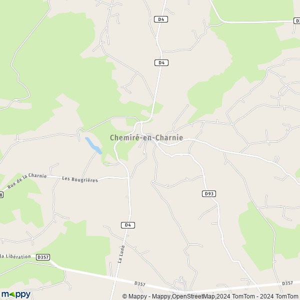 La carte pour la ville de Chemiré-en-Charnie 72540