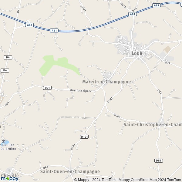 La carte pour la ville de Mareil-en-Champagne 72540