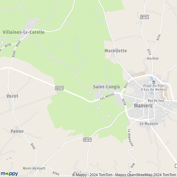 La carte pour la ville de Saint-Longis 72600