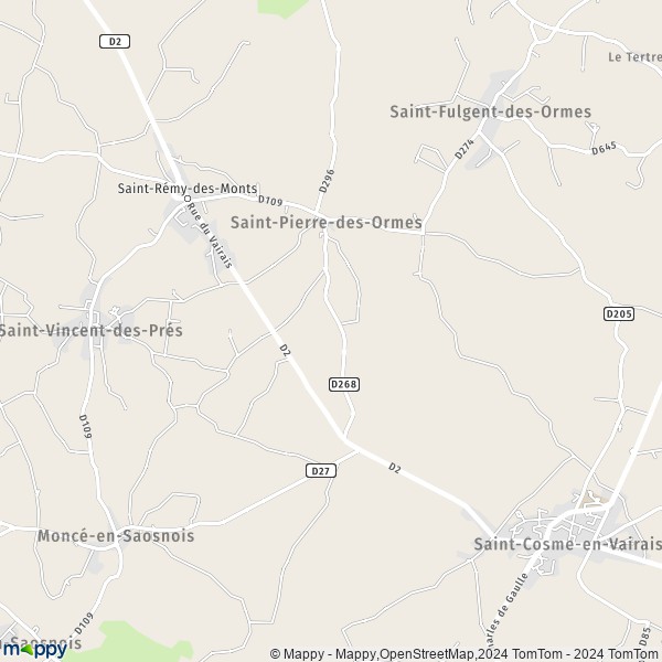 La carte pour la ville de Saint-Pierre-des-Ormes 72600