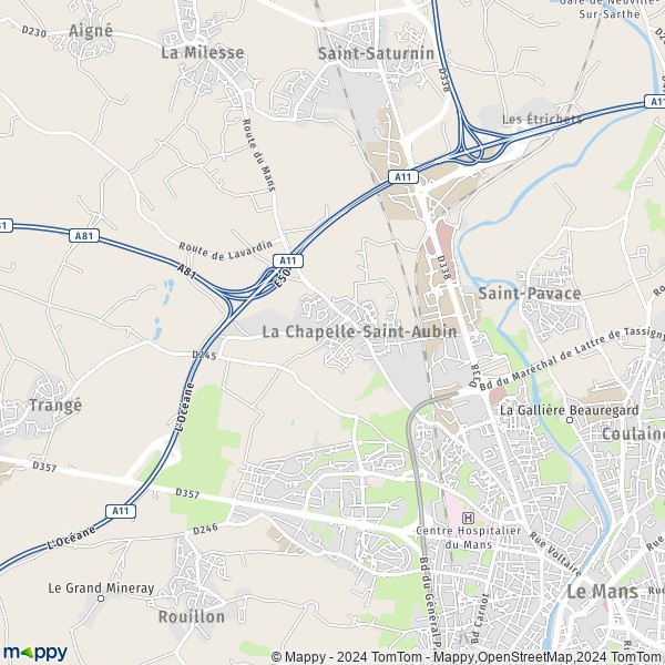 La carte pour la ville de La Chapelle-Saint-Aubin 72650