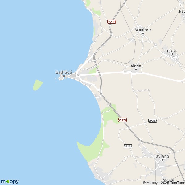 La carte pour la ville de Gallipoli 73014