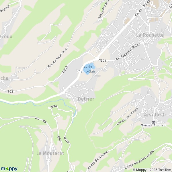 La carte pour la ville de Détrier 73110