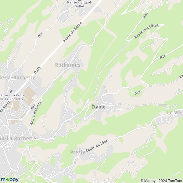 La carte pour la ville de Étable, 73110 Valgelon-La Rochette