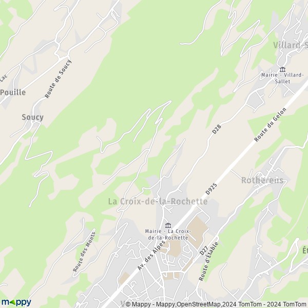 La carte pour la ville de La Croix-de-la-Rochette 73110