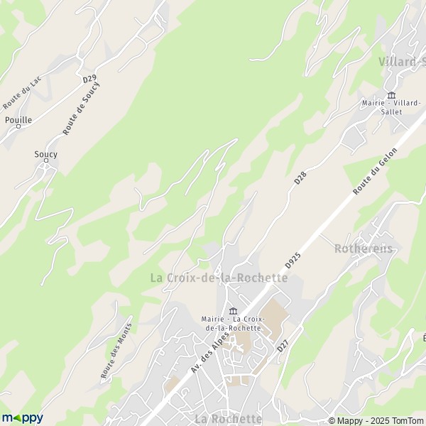 La carte pour la ville de La Croix-de-la-Rochette 73110