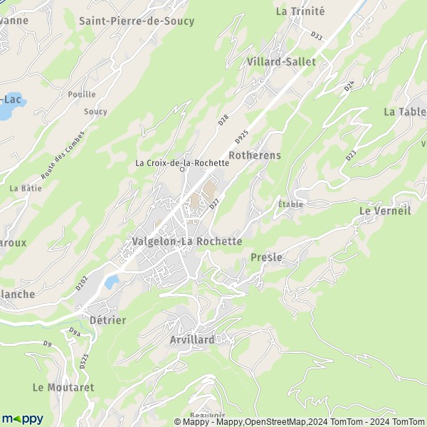 La carte pour la ville de Valgelon-La Rochette 73110