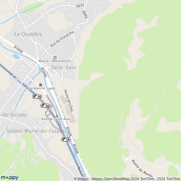 La carte pour la ville de Saint-Avre 73130