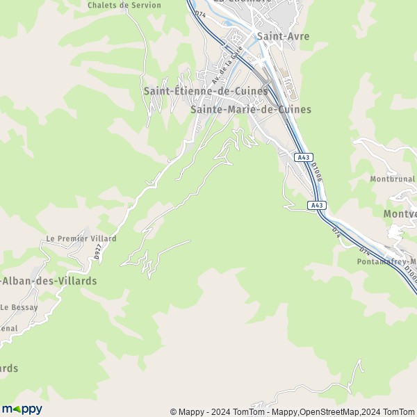 La carte pour la ville de Sainte-Marie-de-Cuines 73130