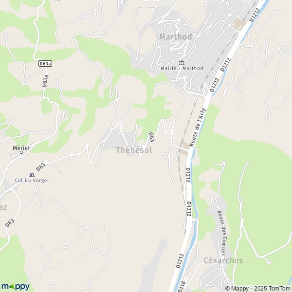 Carte Saint-Maurice, 73200 Thénésol