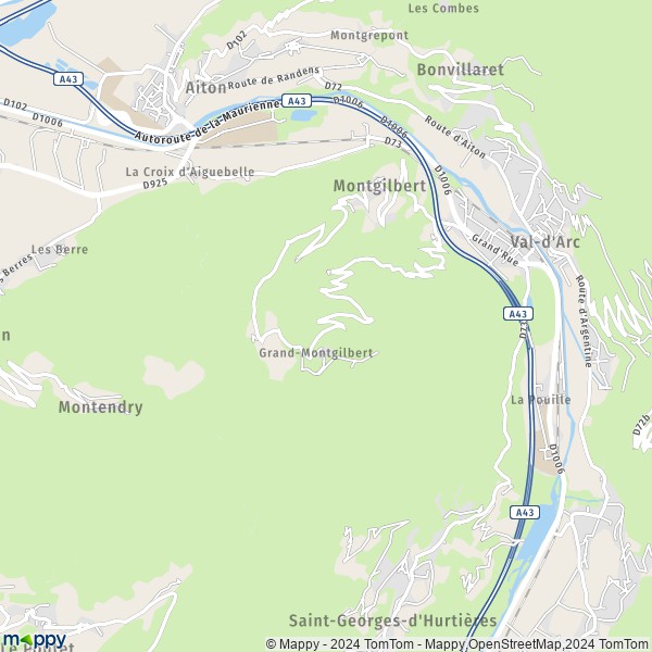 La carte pour la ville de Montgilbert 73220