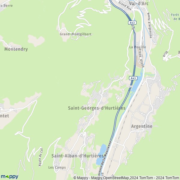 La carte pour la ville de Saint-Georges-d'Hurtières 73220
