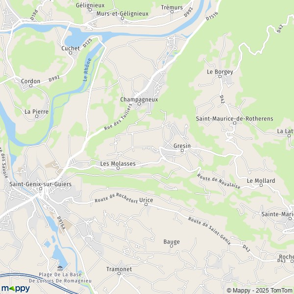 La carte pour la ville de Saint-Genix-sur-Guiers, 73240 Saint-Genix-les-Villages