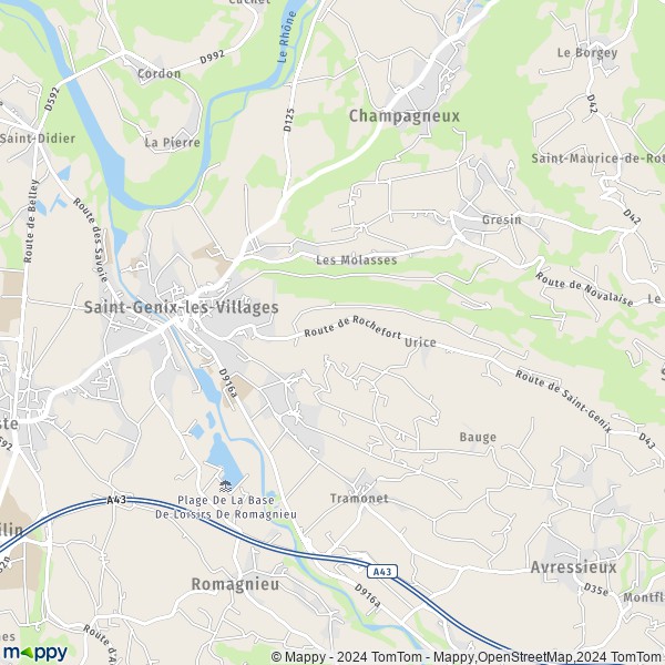 La carte pour la ville de Saint-Genix-sur-Guiers, 73240 Saint-Genix-les-Villages