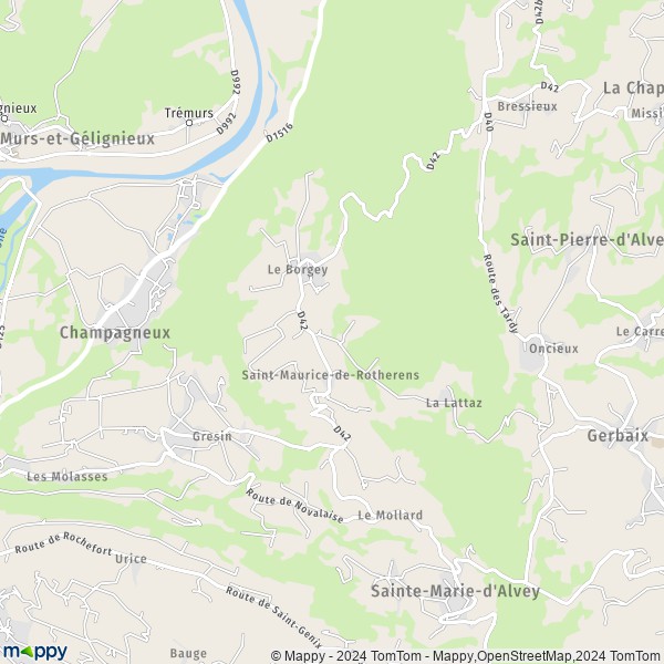 La carte pour la ville de Saint-Maurice-de-Rotherens, 73240 Saint-Genix-les-Villages