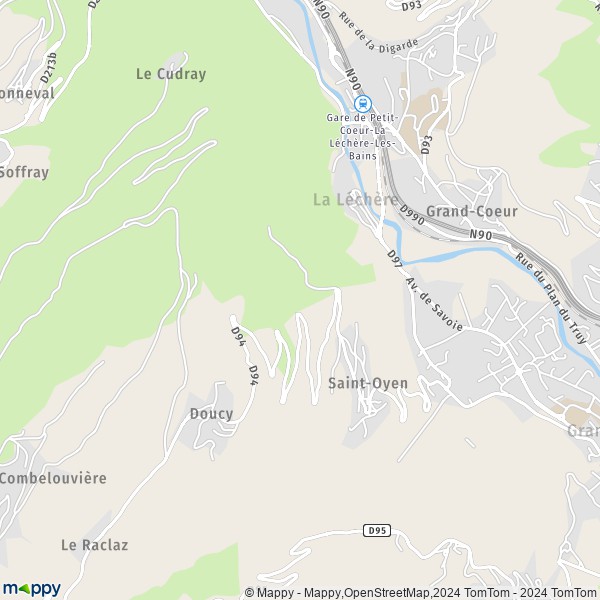 La carte pour la ville de Saint-Oyen, 73260 Grand-Aigueblanche