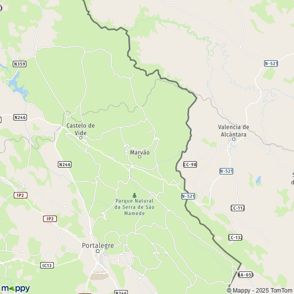 La carte pour la ville de 7330 Marvão