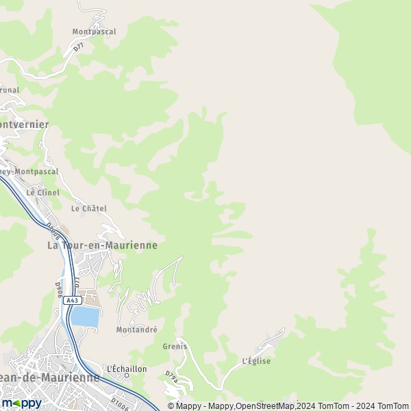 La carte pour la ville de Hermillon, 73300 La Tour-en-Maurienne