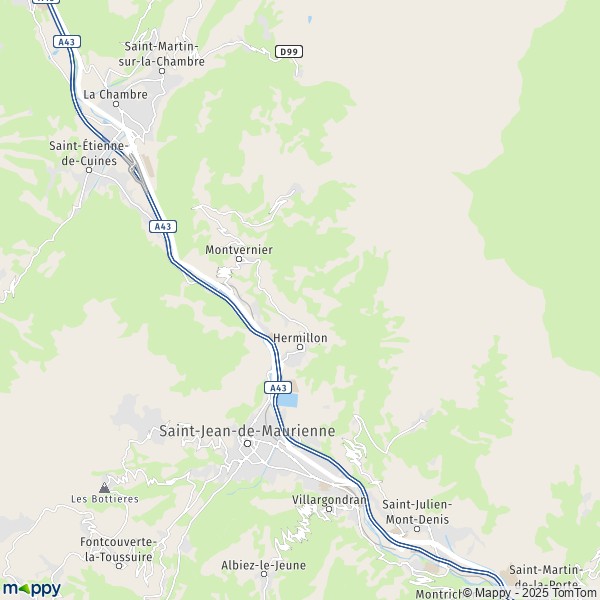 La carte pour la ville de Pontamafrey-Montpascal, 73300 La Tour-en-Maurienne