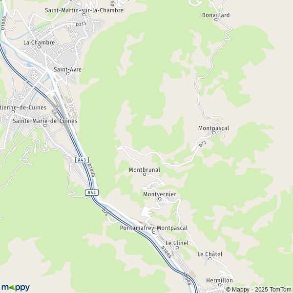 La carte pour la ville de Montvernier 73300