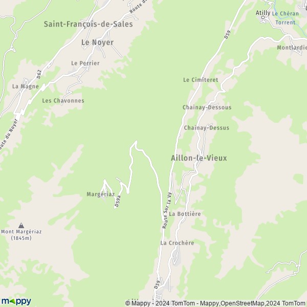 La carte pour la ville de Aillon-le-Vieux 73340